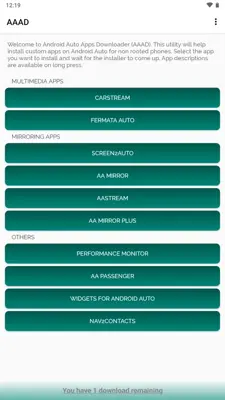 Android Auto Apps Downloader (AAAD) android App screenshot 0